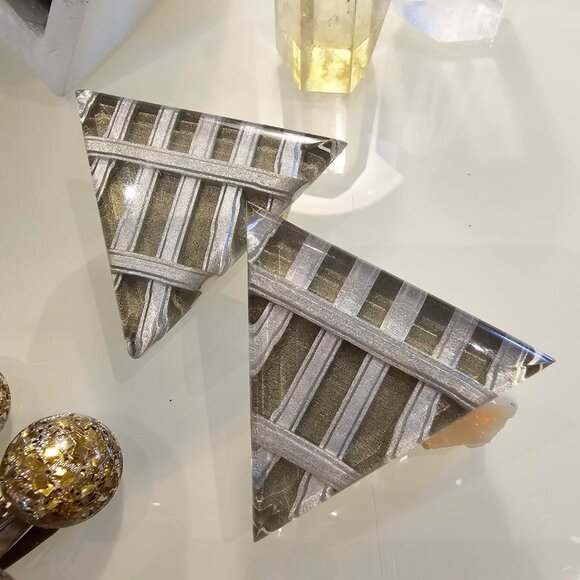 Vintage Lot of 80s/90s Geometric Clip-on Earrings - Picture 3 of 12